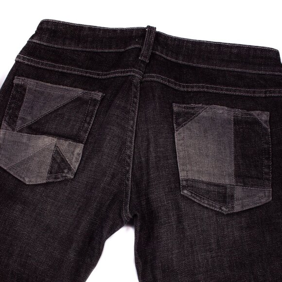 ISABEL MARANT ETOILE black gray cotton blend patch work skinny fit jeans - Picture 3 of 7